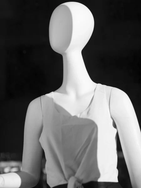 Mannequin photograph with an optical illusion head.